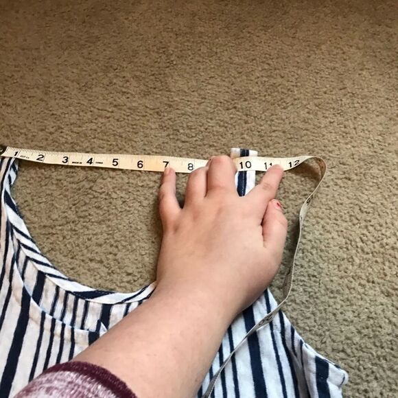 Chaser small sleeveless tank top striped blue/ - Picture 13 of 14